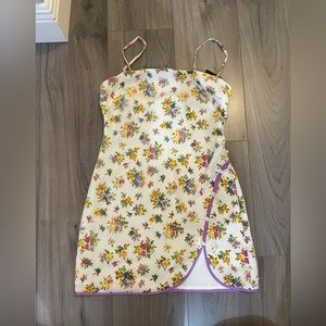 X by NBD white floral mini dress